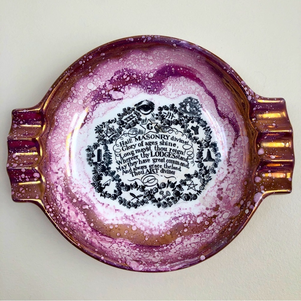 Rare Masonic Lodge Lustre ware